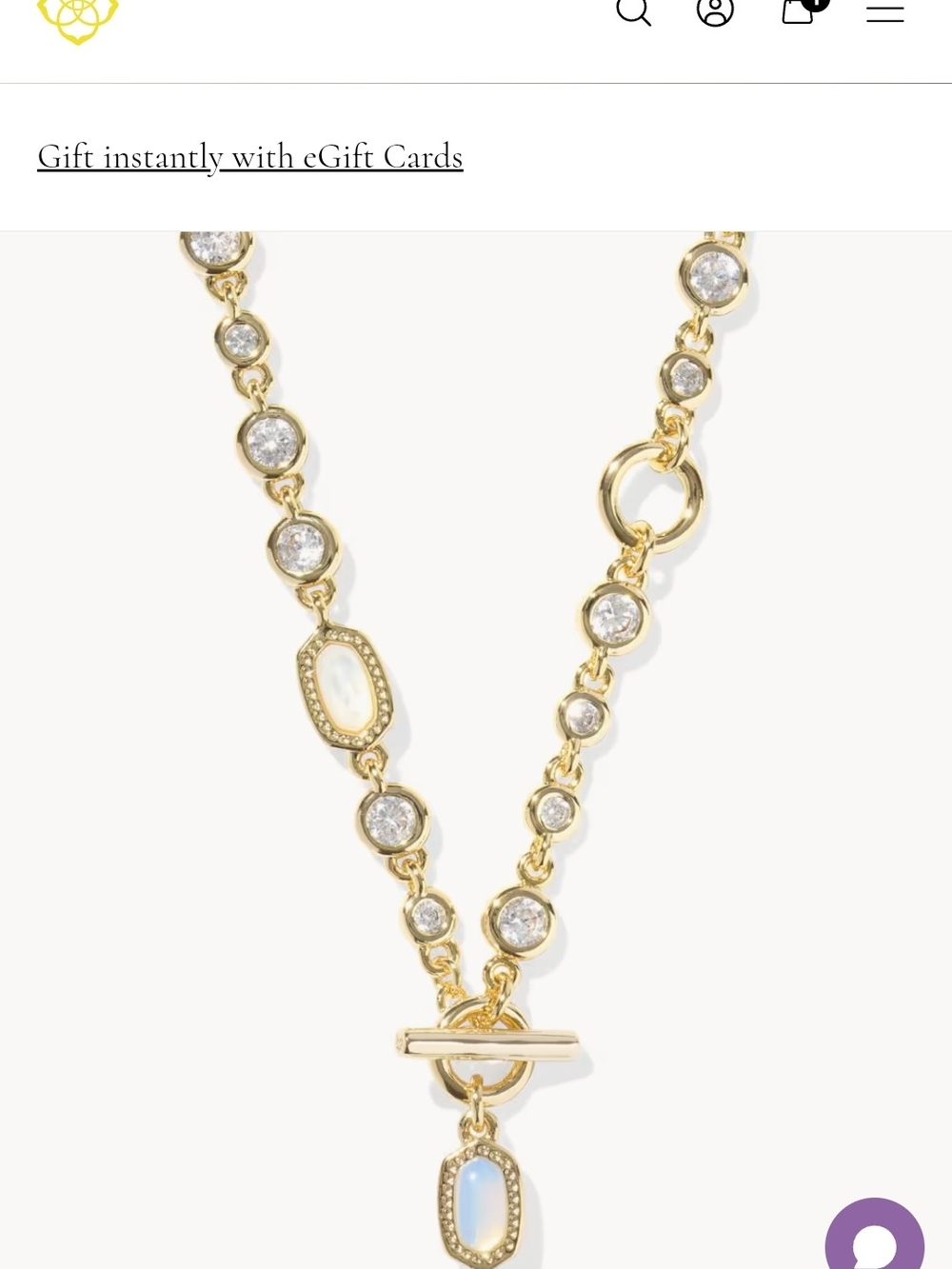 Kendra Scott Gold Crystal & Opal-Style Pendant Necklace